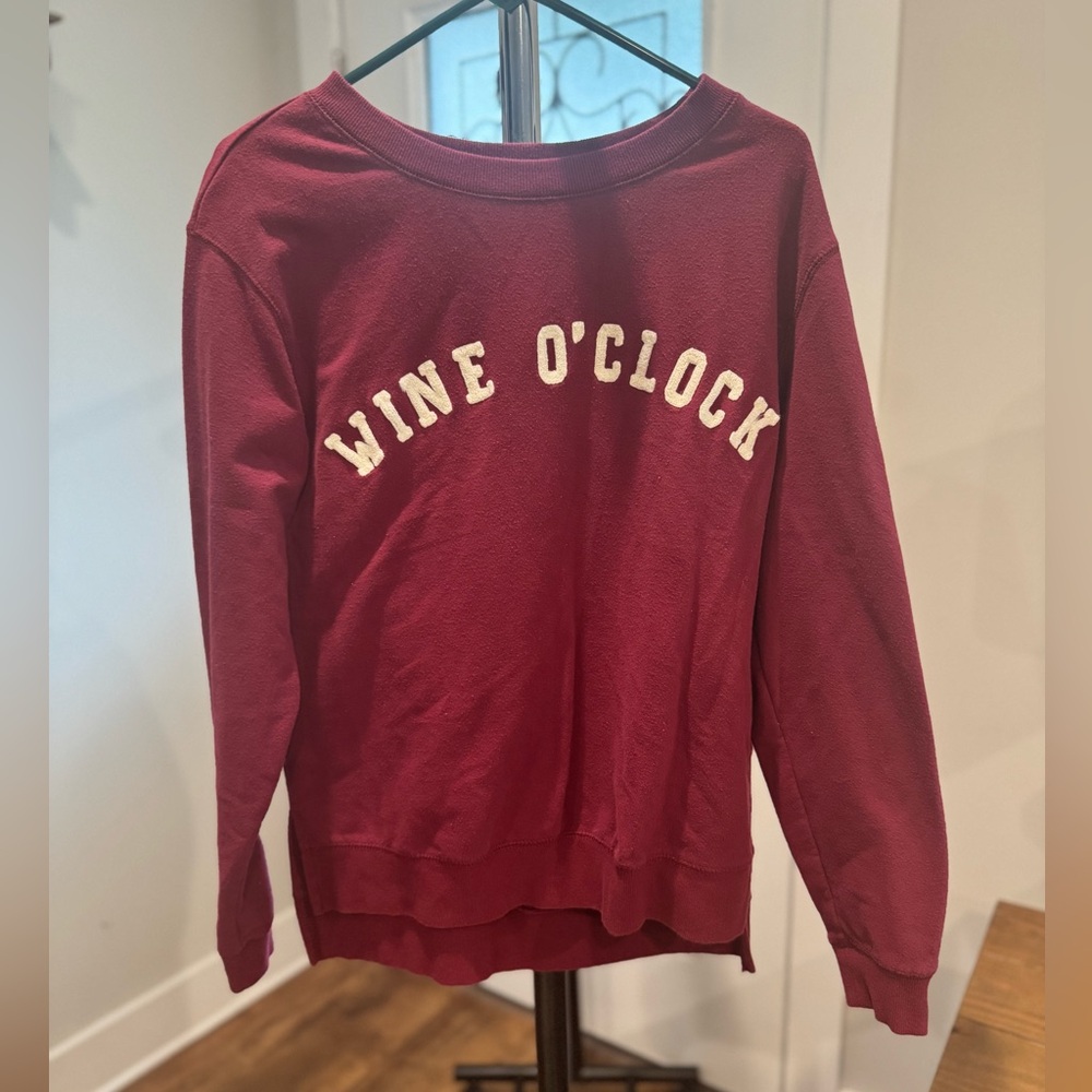 Wine O'Clock Burgundy Sweater